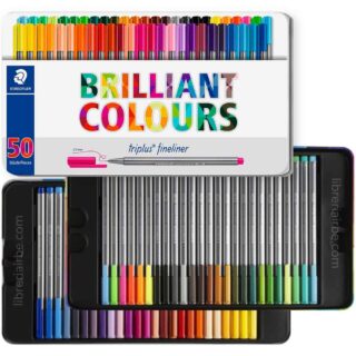 Estuche Metálico 50 Micropuntas Acuarelables STAEDTLER Triplus Fineliner
