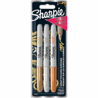 Set de 3 Marcadores Metálicos Permanentes Sharpie Fine (Oro, Plata y Bronce)