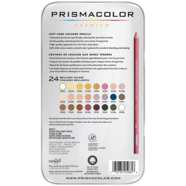 Set 24 Lápices de Colores para Retratos Prismacolor Premier Reverso
