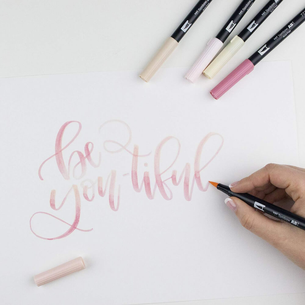 Set Piel 10 Marcadores Acuarelables Doble Punta Tombow Dual Brush Pens Lettering