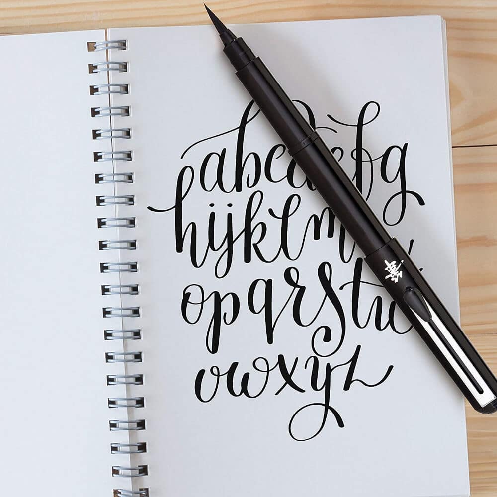 Pocket Brush Pen Pentel de Tinta Negra Lettering