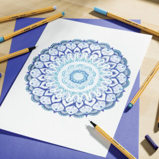 Estuche Metálico de 50 Micropuntas STABILO Point 88 Mandala