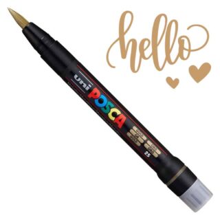 Marcador Punta Pincel de Pintura Acrílica uni-POSCA PCF-350 Dorado