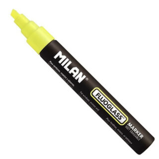 Marcador de Tiza Líquida MILAN FLOUGLASS Amarillo Flourescente