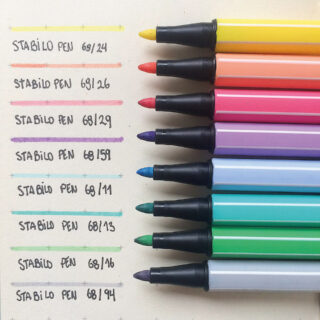 Marcadores STABILO Pen 68 Pastel Swatch