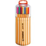 Micropuntas 0.4 mm STABILO Point 88 Zebrui, con Estuche Plástico, Set de 20 Colores