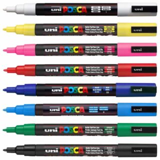 Set 8 Marcadores de Pintura Acrílica uni-POSCA PC-3M Básico Colores