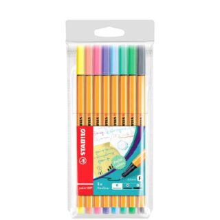 Set 8 Micropuntas STABILO Point 88 Pastel Nuevo Empaque