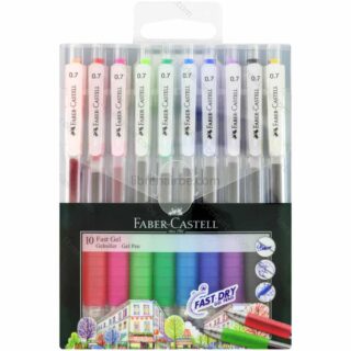 Set de 10 Bolígrafos Gel Retráctiles de Color 0.7 mm Faber-Castell Fast Gel