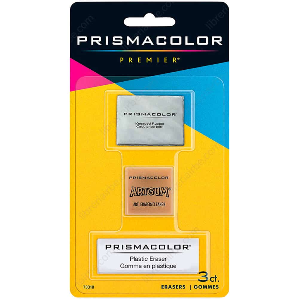 Set de 3 Borradores Prismacolor Premier (Moldeable, ArtGum y Plastic) Nuevo