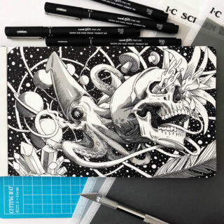 Estilógrafos de Dibujo uni Pin Fine Line Ilustración