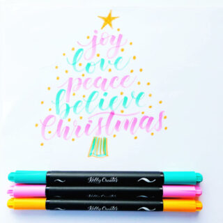 Plumas de Ensueño Doble Punta Pincel Kelly Creates Lettering