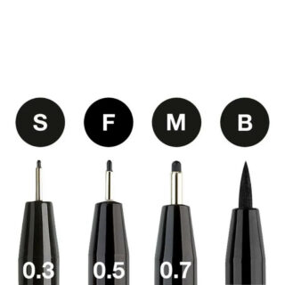 Rotuladores Faber Castell Pitt Artist Pens Tinta China Negro Set de 4 Piezas Puntas Librería IRBE Cochabamba Bolivia