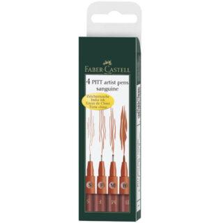Set 4 Rotuladores Faber Castell PITT Artist Pens Sanguina (S,F,M,B)