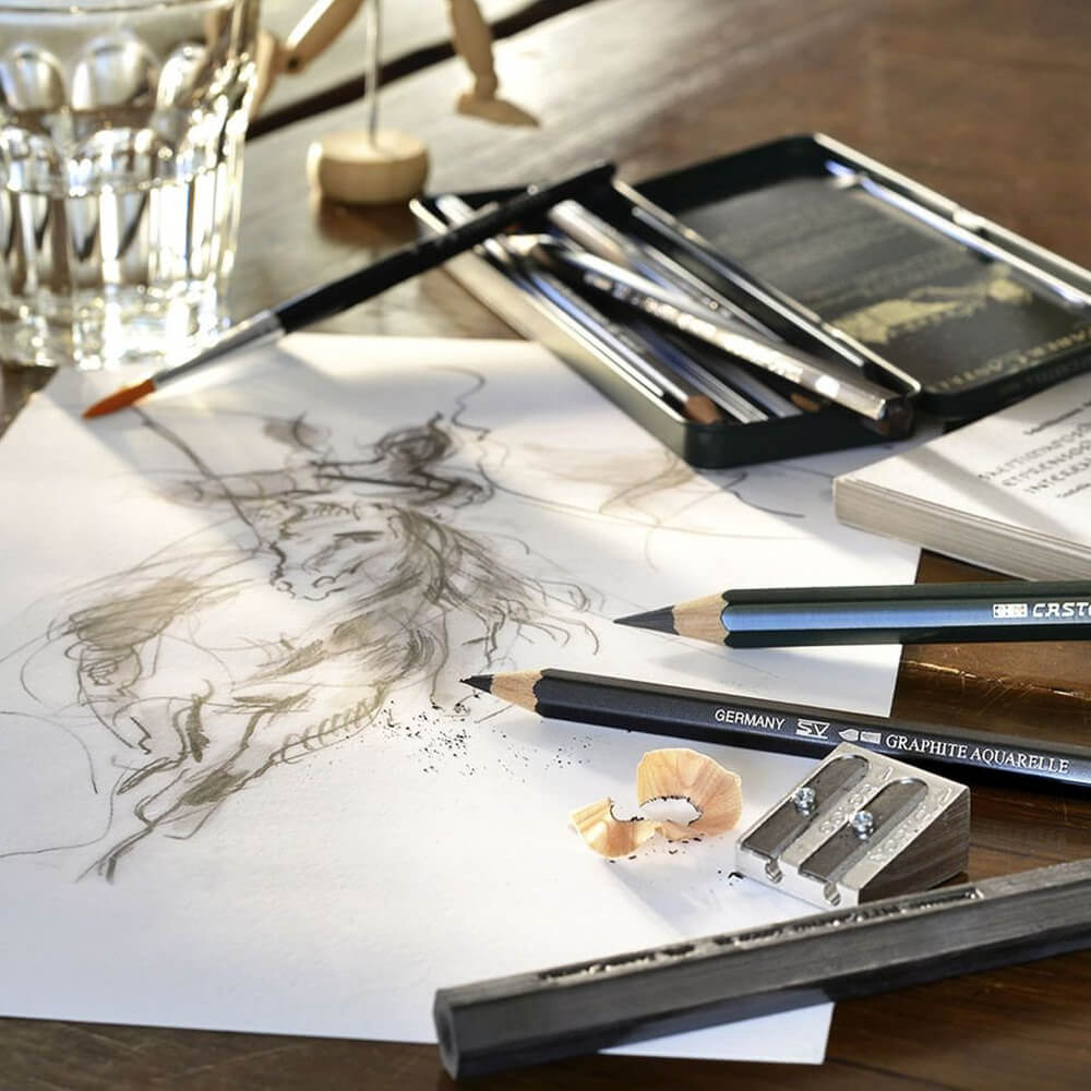 Set 5 Lápices de Grafito Acuarelables Faber-Castell Uso