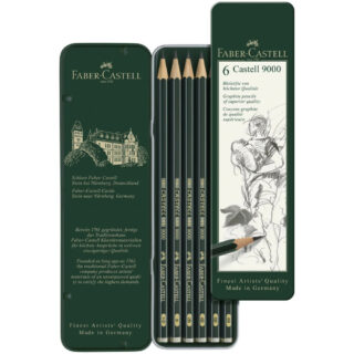 Set 6 Lápices de Dibujo Castell 9000 Faber-Castell Vista