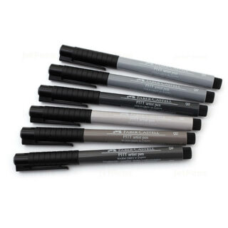 Set 6 Marcadores Punta Pincel Faber Castell PITT Artist Brush Tonos de Gris Vista