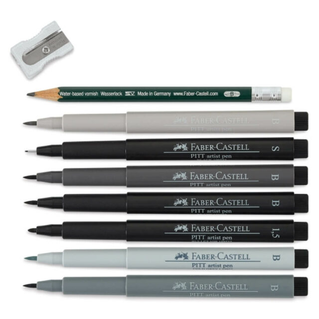 Set de 8 Rotuladores para Lettering Faber-Castell PITT Artist Pens Creative Studio Contenido