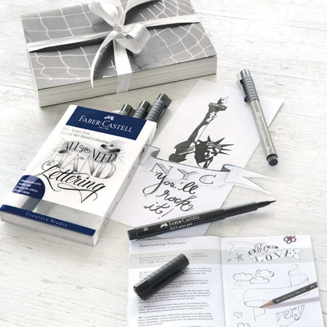 Set de 8 Rotuladores para Lettering Faber-Castell PITT Artist Pens Creative Studio Vista