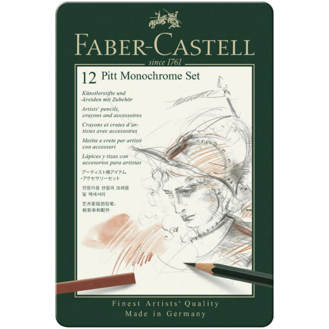 Set de Dibujo de 12 Piezas PITT Monochrome Faber-Castell