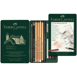 Set de Dibujo de 12 Piezas PITT Monochrome Faber-Castell Vista