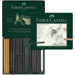 Set de Dibujo con Carboncillos Faber-Castell Pitt Charcoal, en Estuche de Metal, 24 Piezas