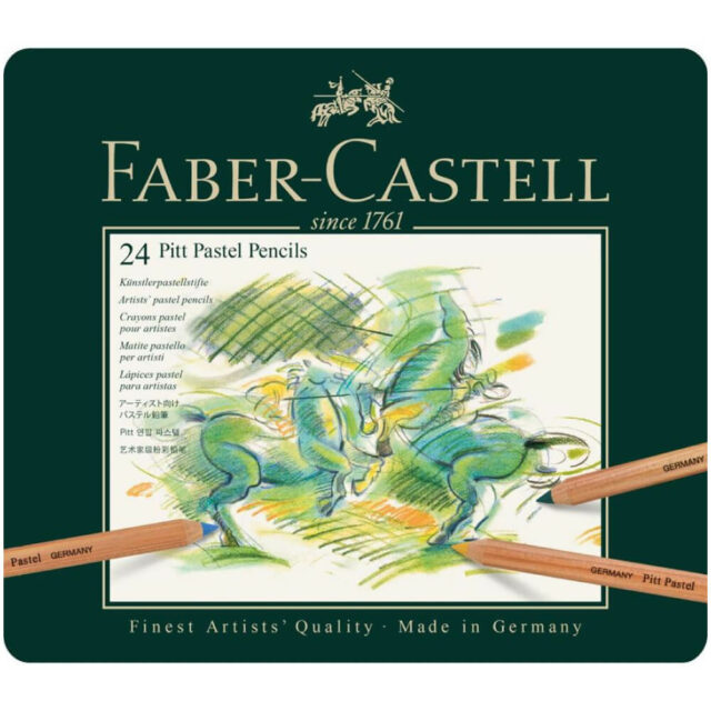 Set 24 Lápices Tiza Pastel Calidad Profesional Faber-Castell PITT Pastel Lata