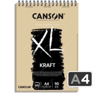 Papel de Dibujo y Esbozos, CANSON XL® Kraft, Bloc con 60 Hojas de 90 g-m², Tamaño A4