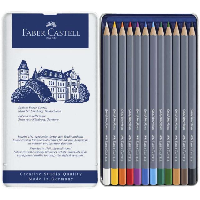 Set 12 Lápices de Color Acuarelables Faber-Castell Goldfaber Aqua Cerca