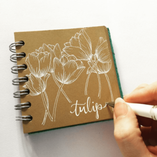 Bolígrafo Gel Blanco uni-ball Signo Broad UM-153 Tulipanes