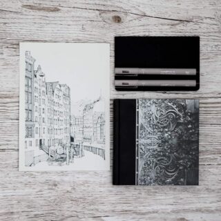 Estilógrafos de Dibujo uni Pin Fine Line Gris Claro Ejemplo