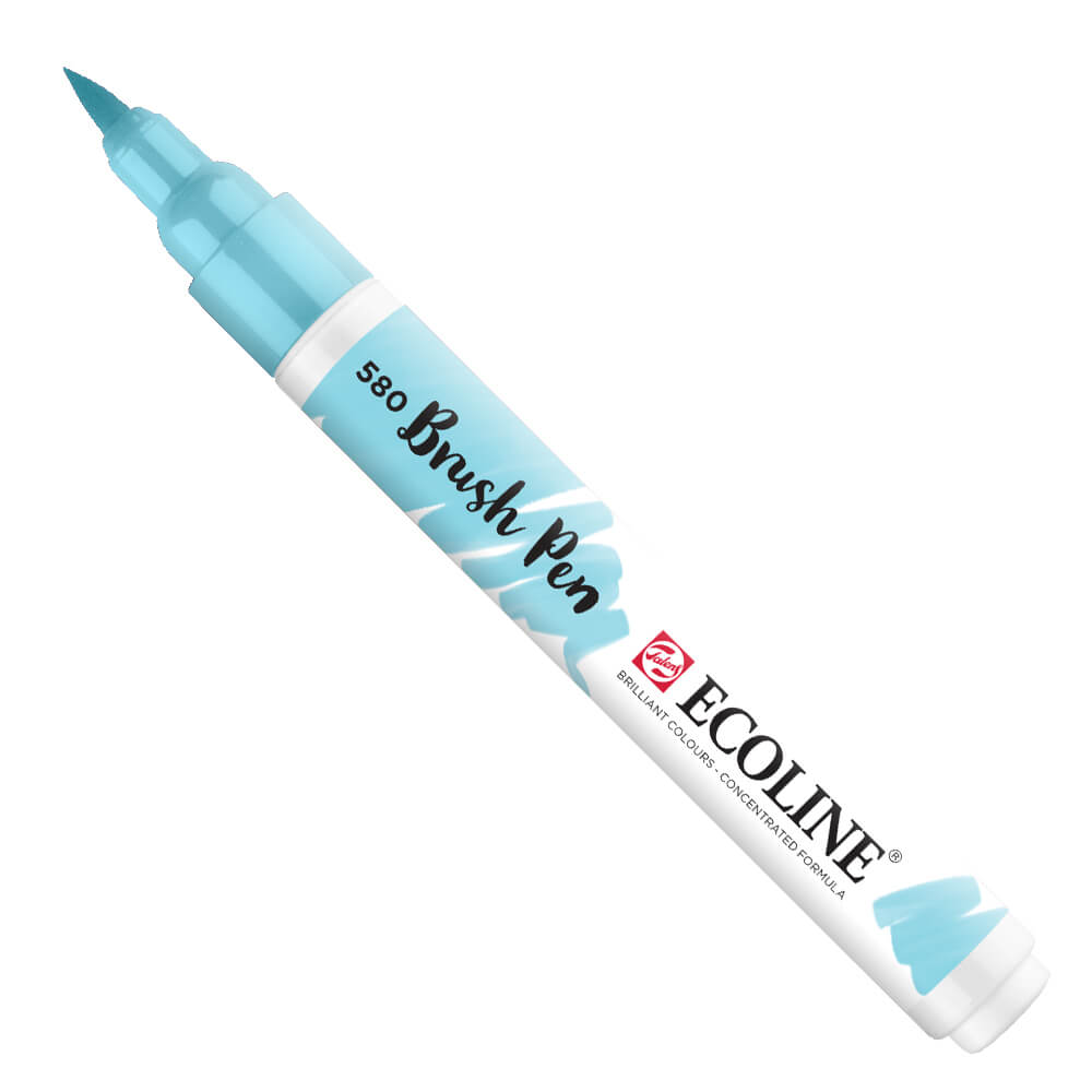 Marcador Punta Pincel de Acuarela Líquida ECOLINE - Azul Pastel 580