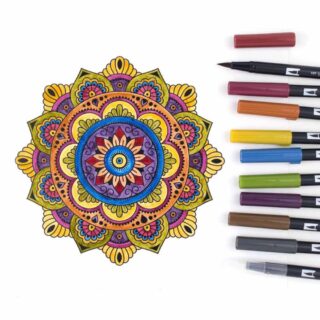 Set 10 Marcadores Tombow Dual Brush Pens – Paleta Oscuros Nuevo Mandala
