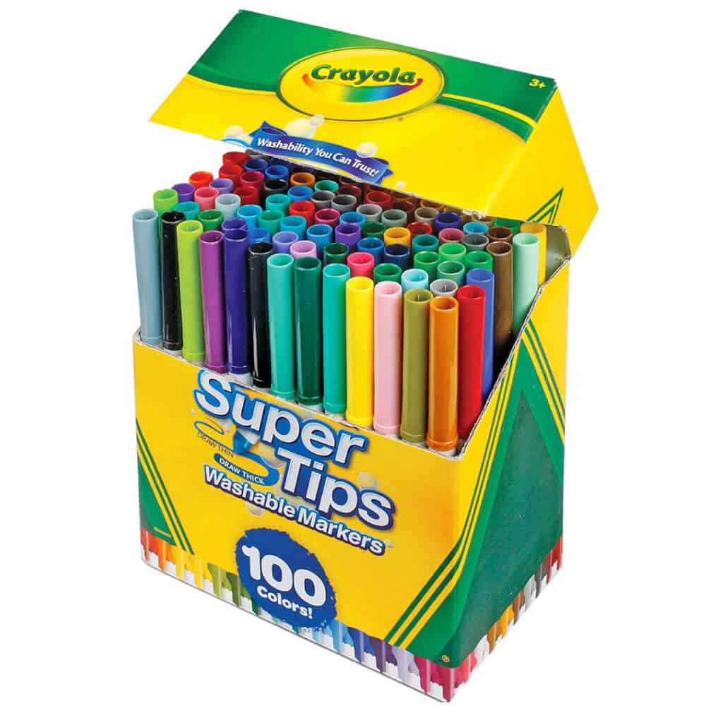 Set 100 Marcadores Crayola Super Tips Vista