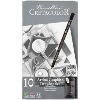 Estuche Metálico con 10 Piezas para Dibujo con Grafito CRETACOLOR Artino Frente