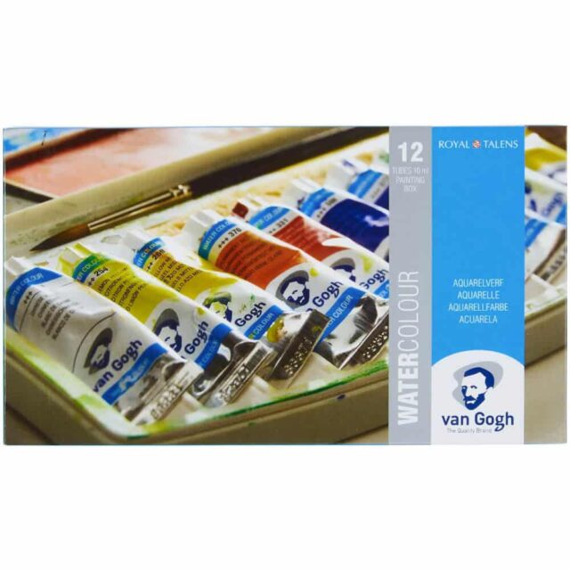 Estuche Plástico de Acuarelas Van Gogh con 12 colores en Tubos de 10 ml