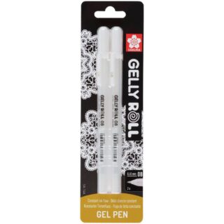 Set 2 Bolígrafos Gel Sakura Gelly Roll Blanco Punta Media 08