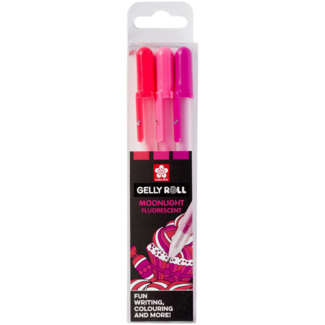 Set 3 Bolígrafos Gel Fluorescentes Sakura Gelly Roll Moonlight Dulces