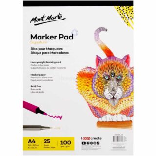 Bloc de Papel para Marcadores Mont Marte Signature con 25 Hojas de 100 g Tamaño A4