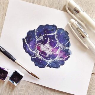 Bolígrafo Gel Blanco uni-ball Signo Angelic Colour Flor