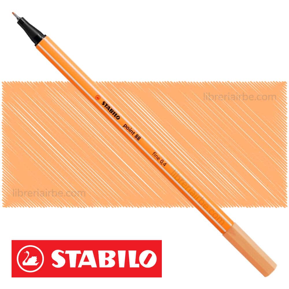 STABILO Point 88 Bolígrafo fineliner, punta fina de 0,4 mm, cuerpo naranja  de polipropileno, colores surtidos
