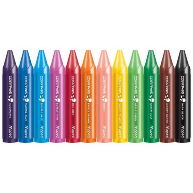 Set 12 Crayones de Cera Maped Wax Jumbo Vista
