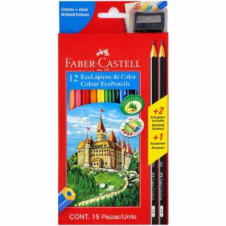 Set 12 EcoLápices de Color Faber-Castell + 2 EcoLápices de Grafito y Tajador