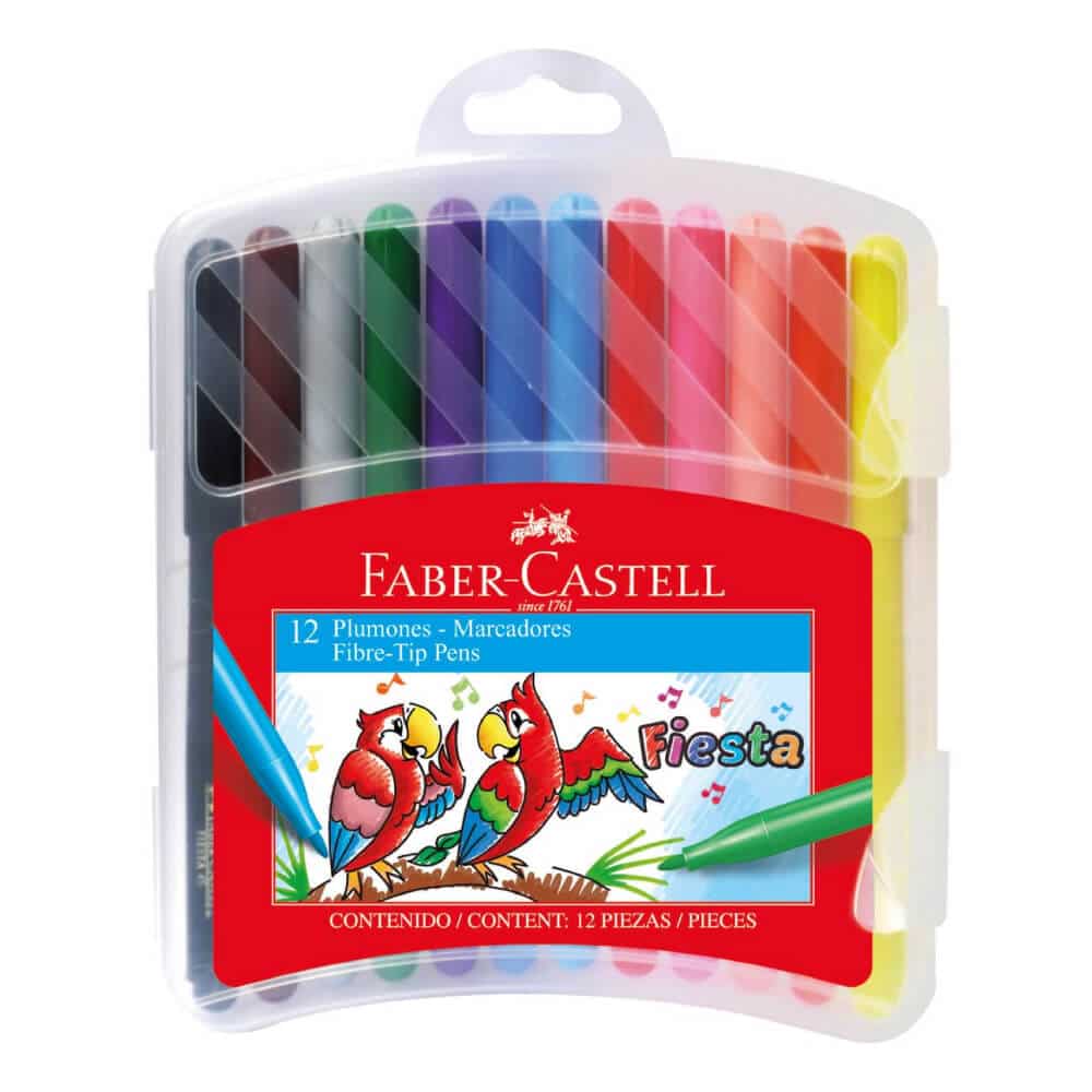 Set 12 Marcadores Fiesta Faber-Castell con Estuche Rígido