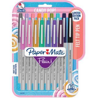 Set 16 Rotuladores Paper Mate Flair Ultra Fine Candy Pop