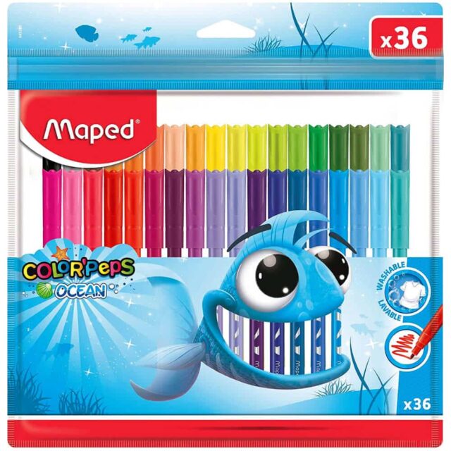 Set 36 Marcadores Lavables Maped Color'Peps Ocean