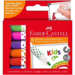 Set 6 Marcadores para Pizarra Blanca Faber-Castell Kids