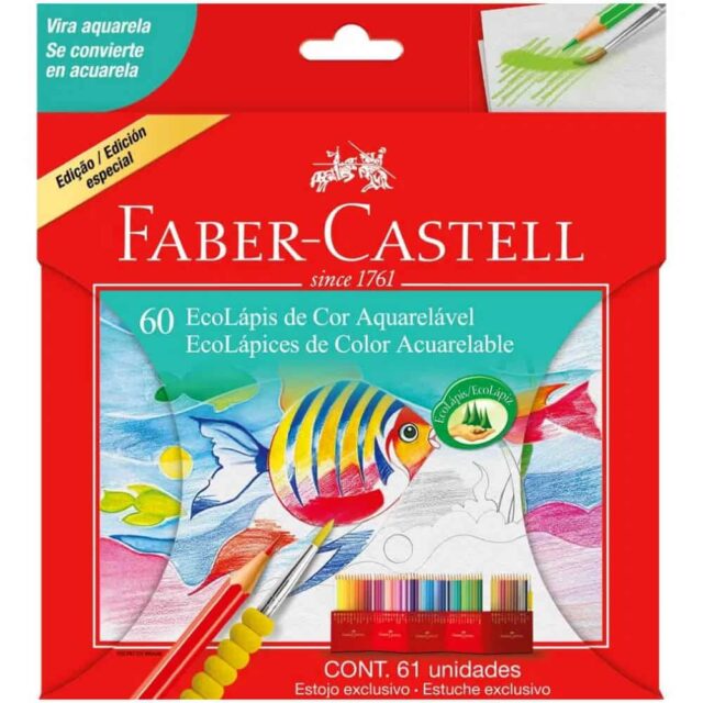 Matite Colorate Acquerellabili Faber-Castell - Confezione Da 24 Con Pennello, Ecologiche