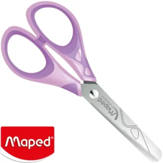 Tijera Escolar de 13 cm, Punta Roma, Pequeña, Maped Soft Pastel - Lila