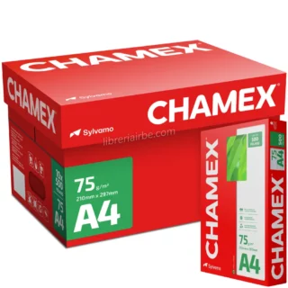 Papel Bond Blanco, Caja de 5000 Hojas de 75 gm², (10 Paquetes de 500 Hojas) CHAMEX, Tamaño A4